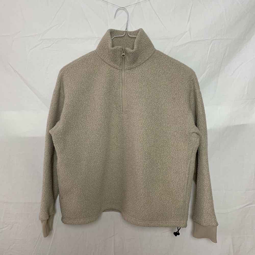 Everlane ReNew Fleece Half-Zip in Oat